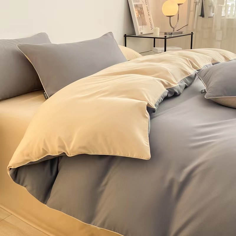彼加曼 BGM-TC231 极简云锦彩棉轻奢四件套-极简浅咖 200*230cm