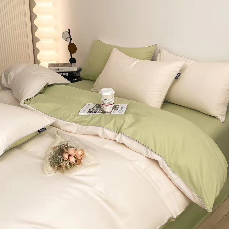 彼加曼 BGM-TC232 极简云锦彩棉轻奢四件套-极简抹茶 200*230cm